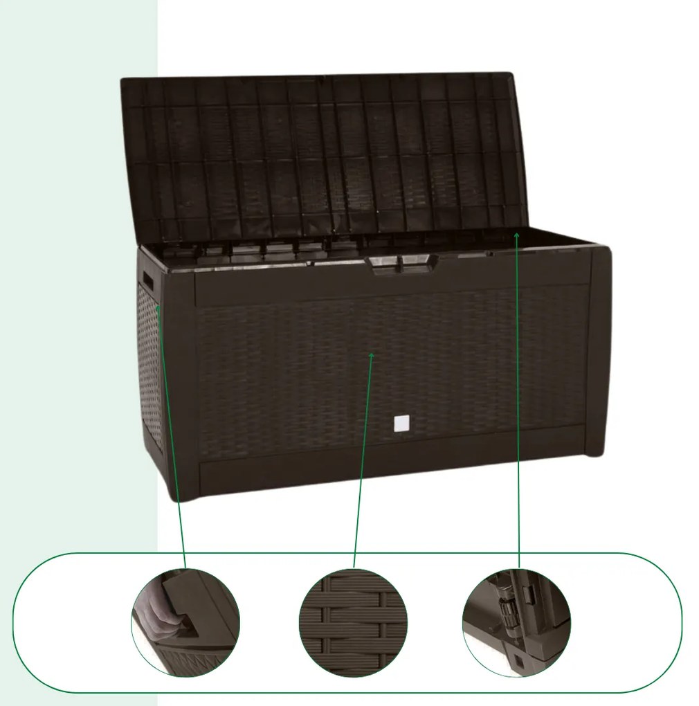 Skrzynia do przechowywania RATO, 310L, 119x48x60cm, brązowa Prosperplast