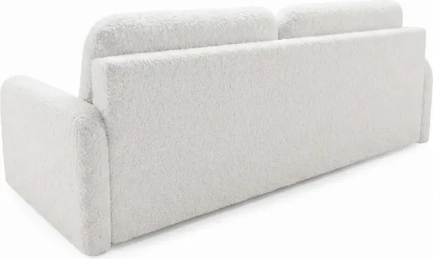 Sofa DUO Rozkładana Dwuosobowa Kremowa Boucle Japandi