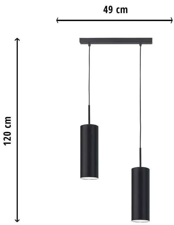Regulowana lampa wisząca LED z czarnym stelażem - R9-M34