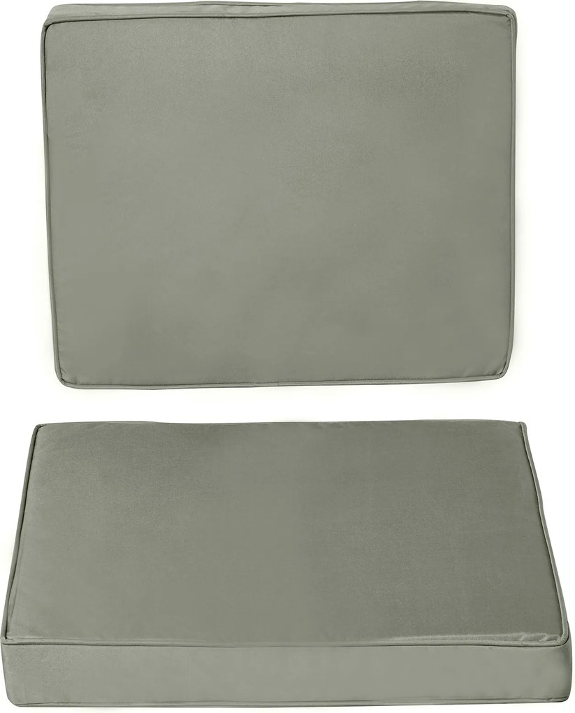 Outsunny Zestaw 2 poduszek na siedzisko 56 x 52 cm, Poduszki na krzesła z zamkiem, Pokrycie z materiału, 7 cm grubości, Możliwość prania, Ciemnoszary