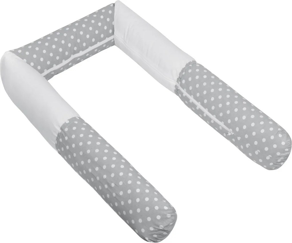 Bellatex Barierka do łóżeczka walec Kropki szary, 240 cm