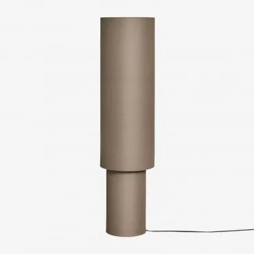 Lampa Podłogowa Gioura Z Lnu I Żelaza Szary Kret & ↑125 Cm - Sklum