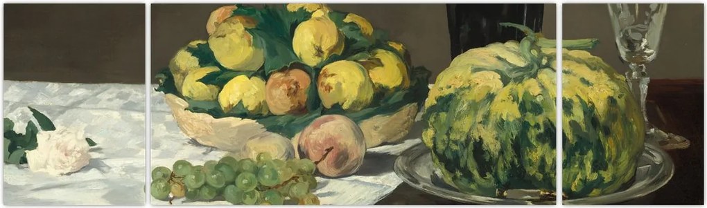 Obraz - Edouard Manet, Still Life with Melon and Peaches, reprodukcje (170x50 cm)