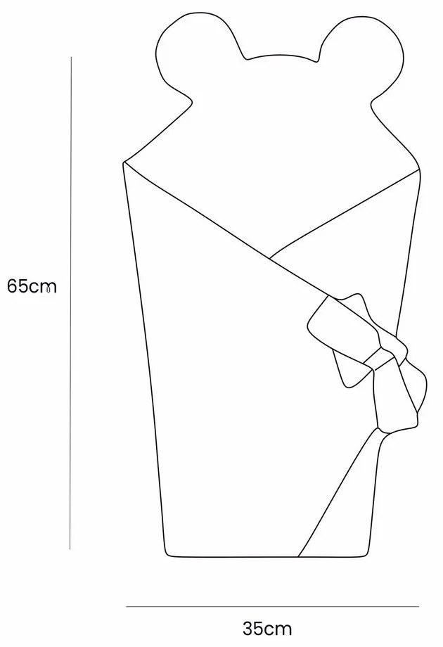 Zielony rożek niemowlęcy sztruksowy 35x65 cm – Meowbaby