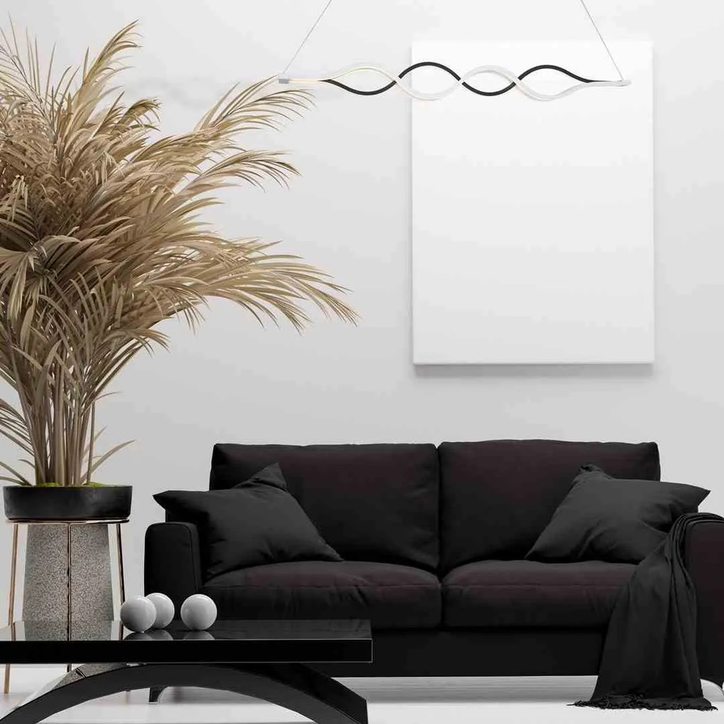 LAMPA WISZĄCA FALA Biała SPLIT 36W LED