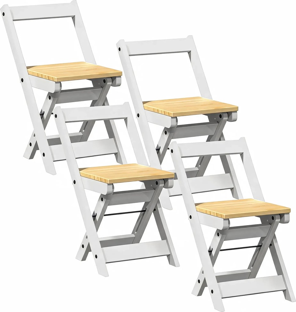Biały komplet składanych krzeseł minimalistycznych D0-S36
