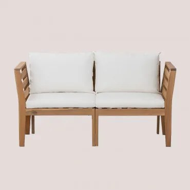 Filips 2-częściowa Modułowa Sofa Ogrodowa Z Podłokietnikami Z Drewna Akacjowego Gardenia Biel - Sklum