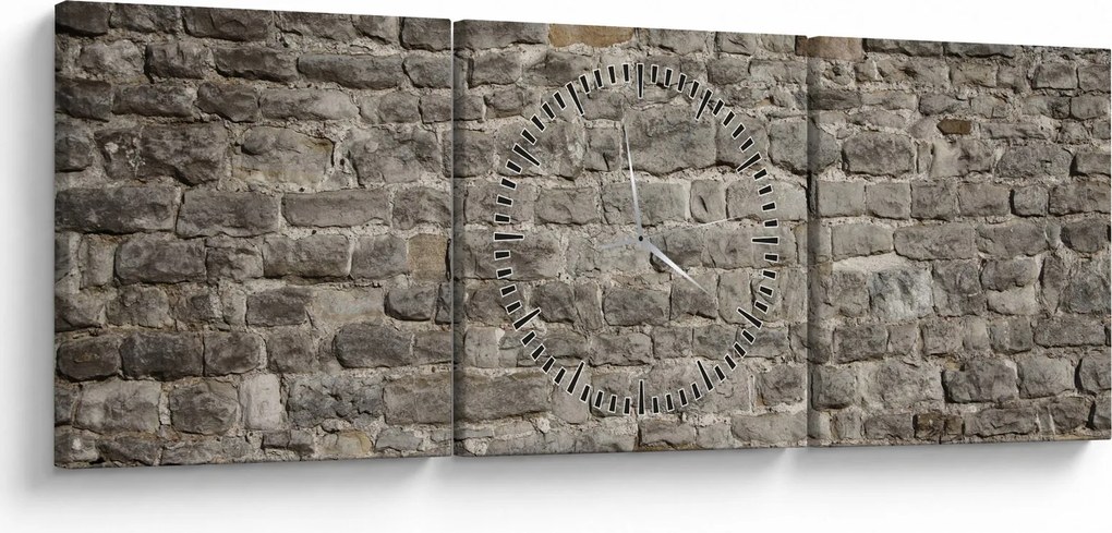 Obraz ściany z cegły (z zegarem) (90x30 cm)