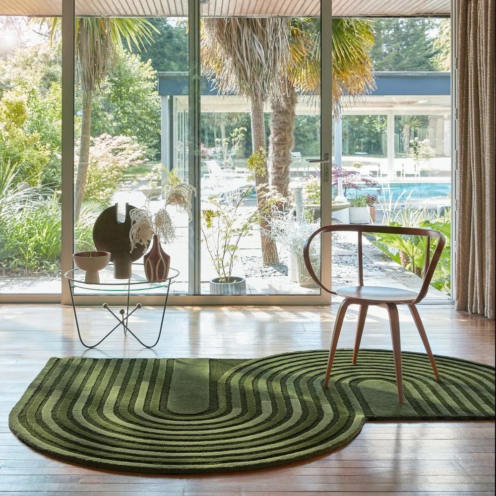 Zielony wełniany dywan tkany ręcznie 200x290 cm Conway Retro – Flair Rugs