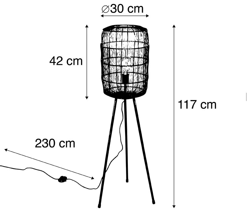 Nowoczesna lampa podłogowa trójnóg miedziana - Redo Nowoczesny Oswietlenie wewnetrzne