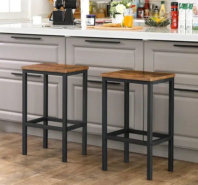 Zestaw 2 industrialnych taboretów kuchennych - Burios 3X