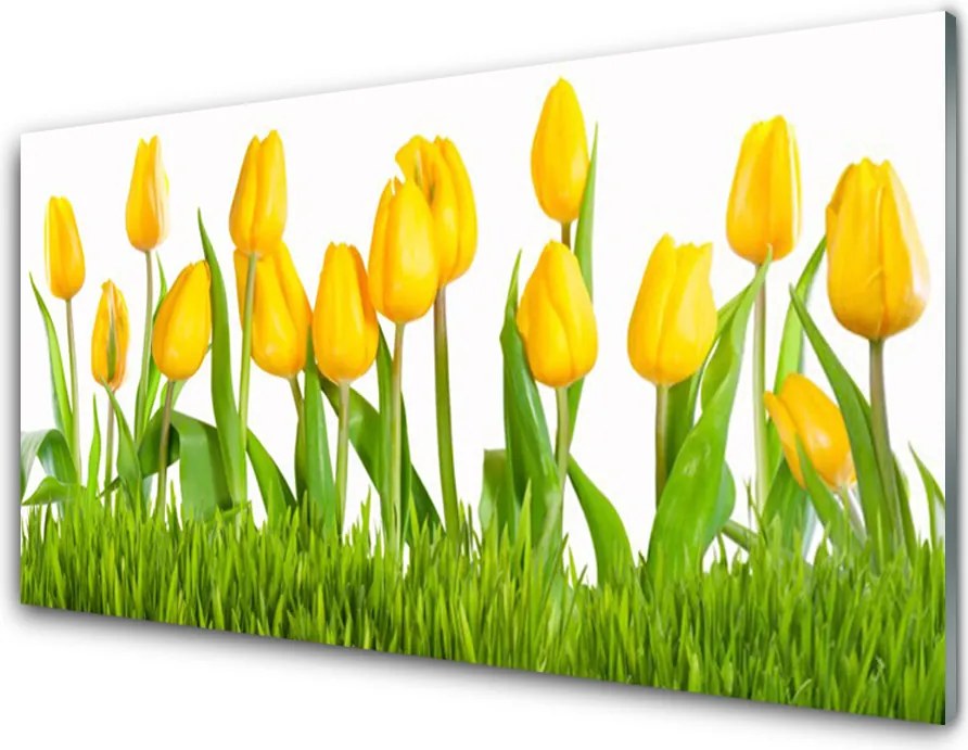 Panel Szklany do Kuchni Elegancja Czerwonych Tulipanów