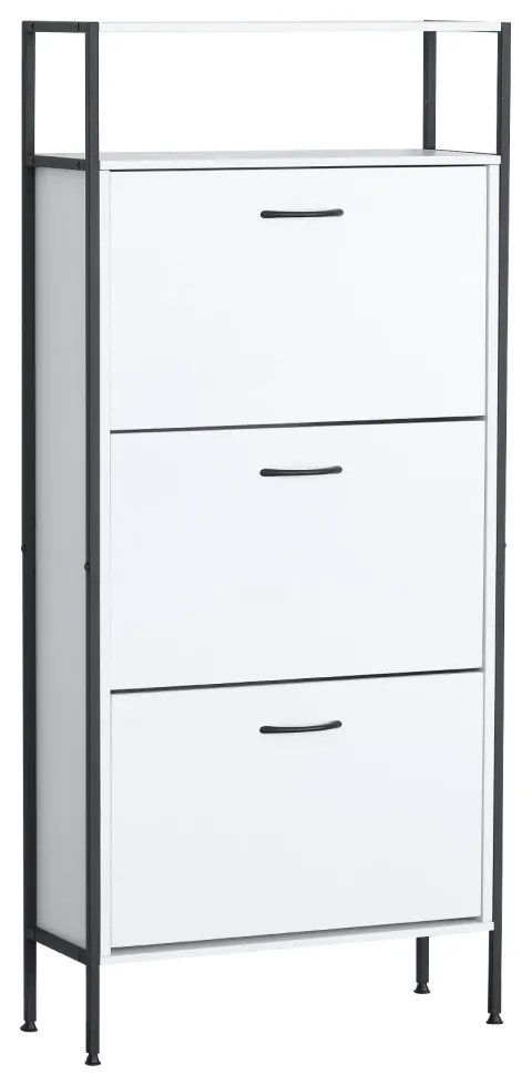 Szafka na buty TREDIS, 3 półki, biały