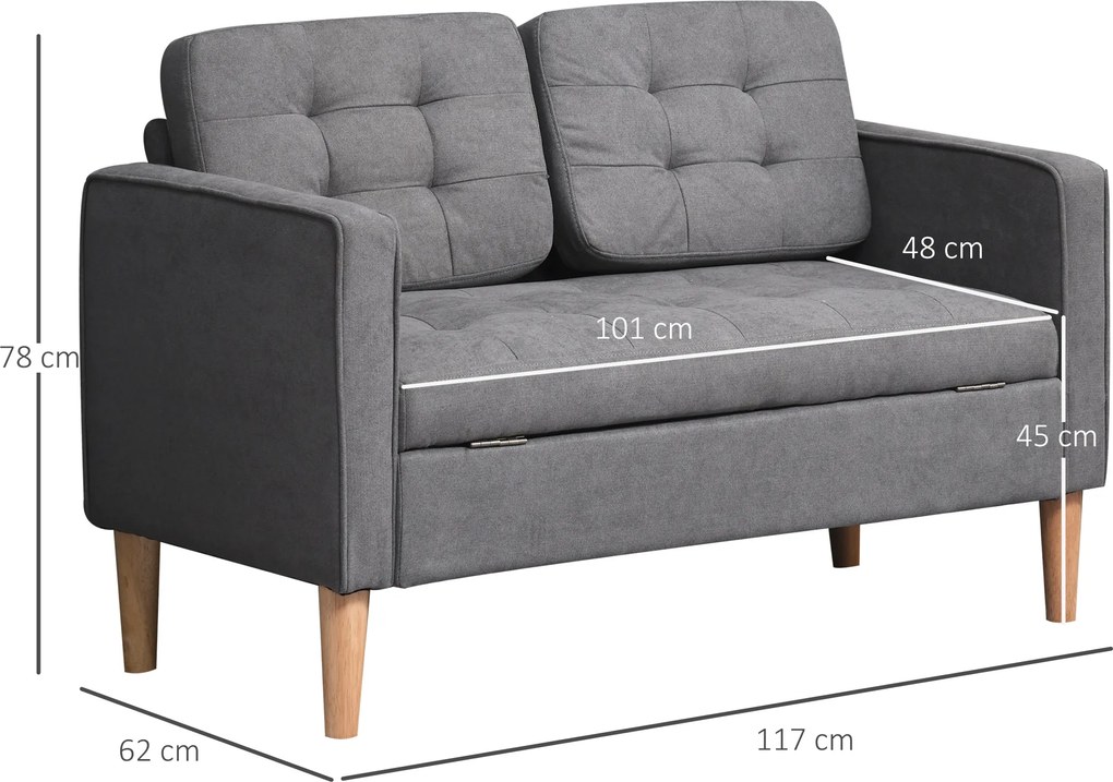 Dwuosobowa sofa HOMCOM sofa z tkaniny