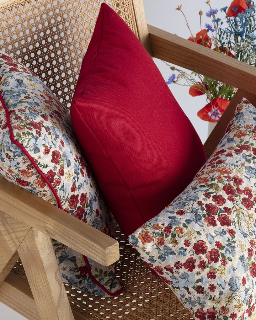 Zestaw poduszek do salonu Red Popy Flower