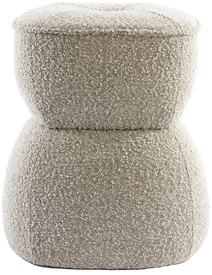 Beżowy puf z materiału bouclé Leyla – Light &amp; Living