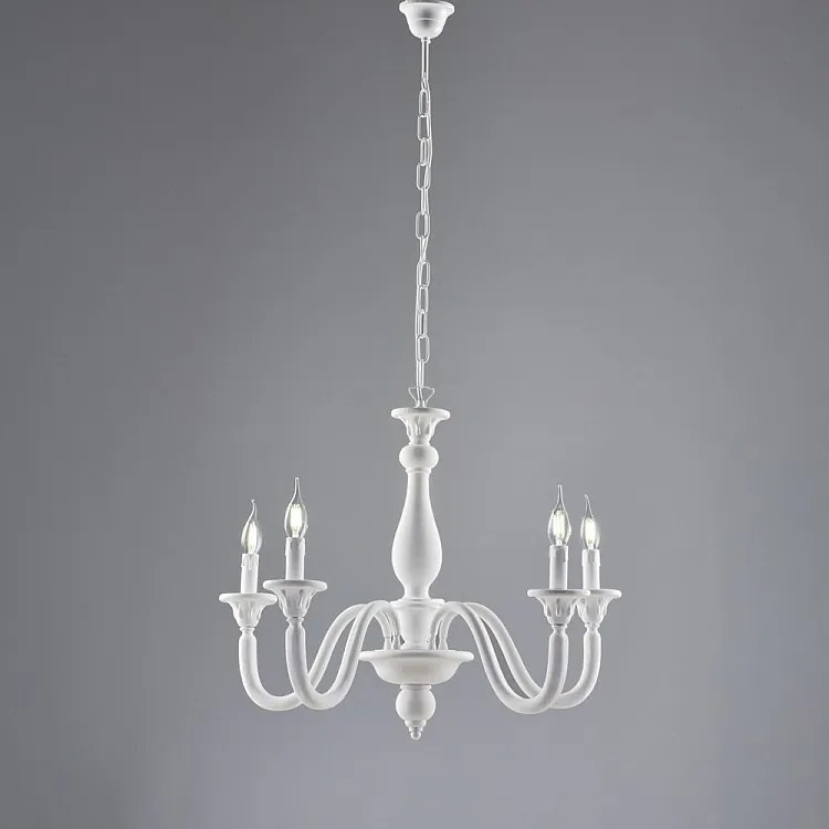 Żyrandol Lucca Shabby White Wooden 5 Lights 116 Ø62 BL271-5-BCO