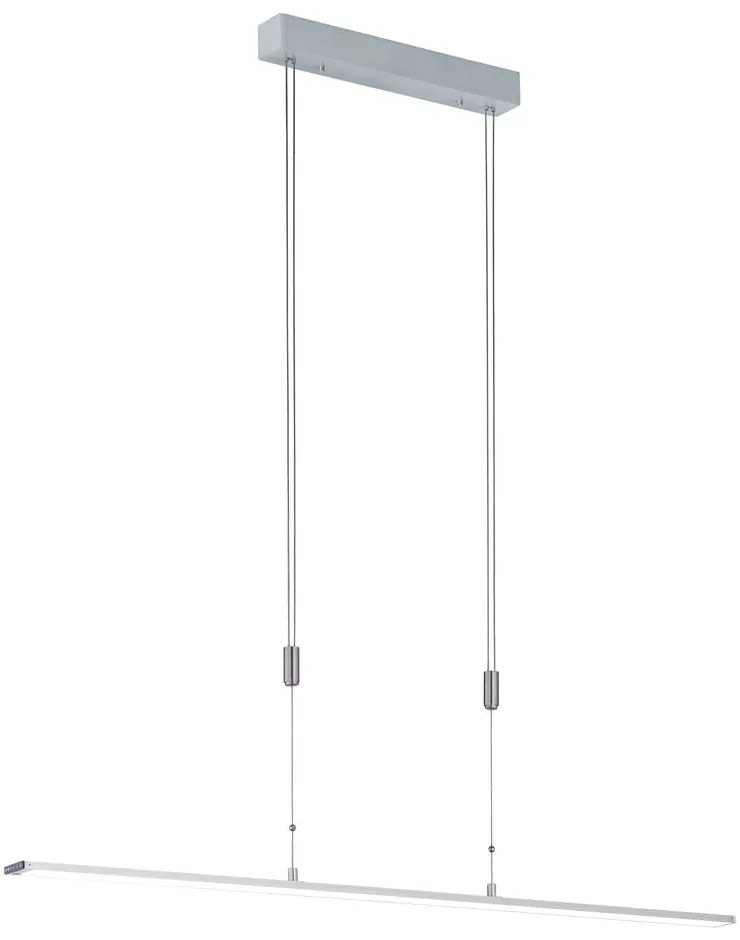 Metalowa lampa wisząca LED ze ściemniaczem w kolorze srebra Metz – Fischer &amp; Honsel