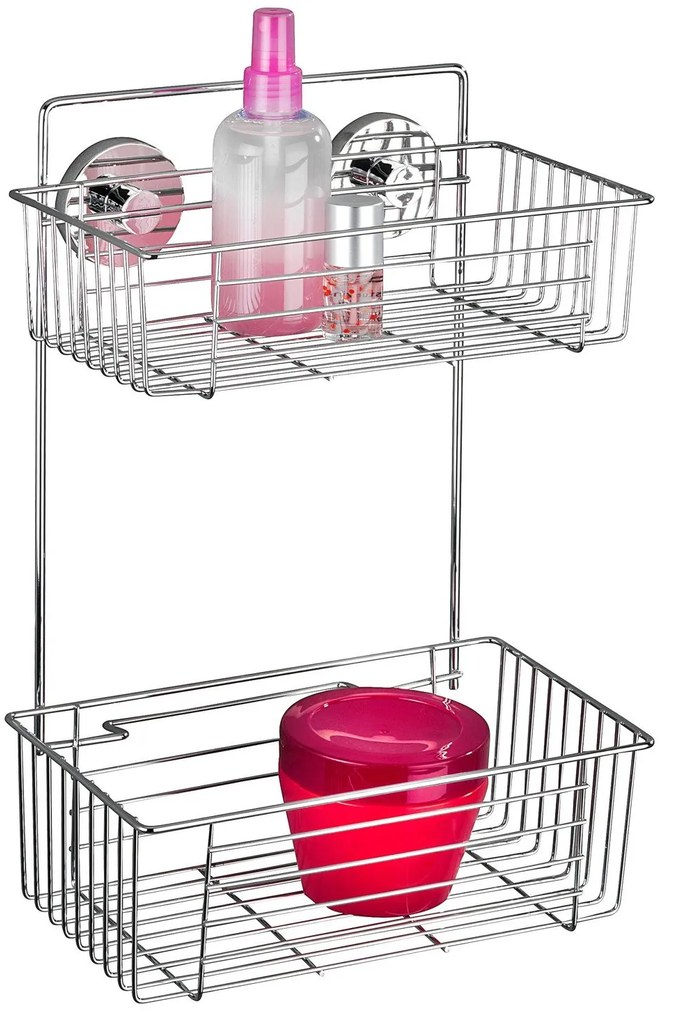 Półka łazienkowa BARI pod prysznic, Vacuum-Loc - 2 poziomy, WENKO