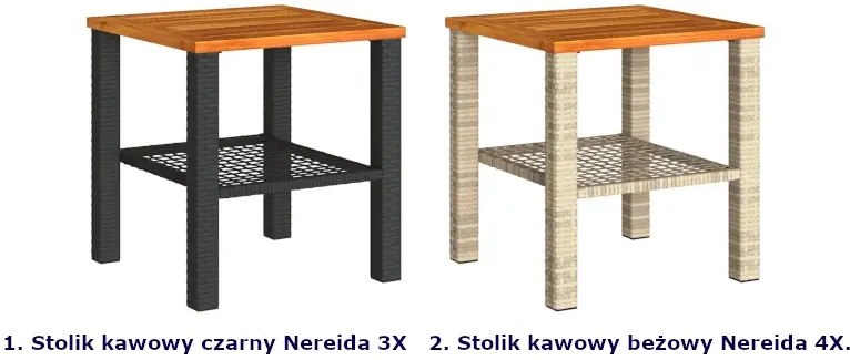 Stolik kawowy technorattanowy do ogrodu - Livers 4X