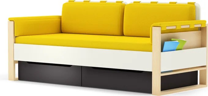 Sofa Loft szer. 195 cm z materacem, bocznymi i tylnymi poduszkami Plus Timoore