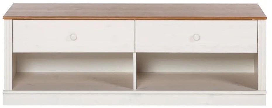 Biała szafka pod TV z litego drewna sosnowego 137x47 cm Anita – Støraa