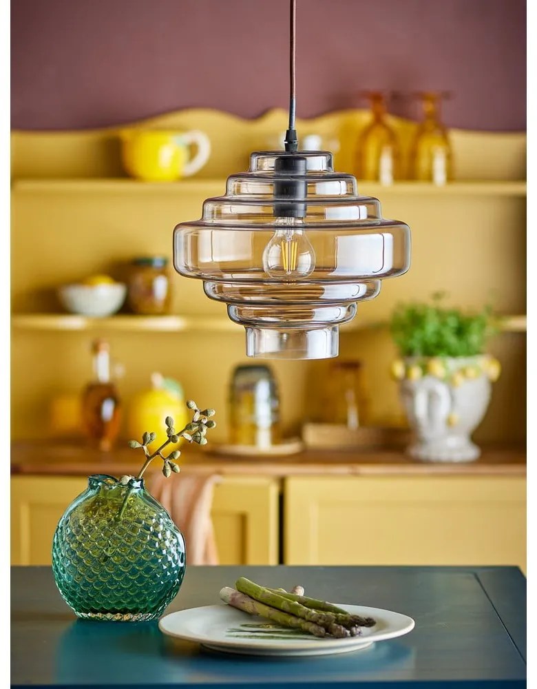Brązowa lampa wisząca ze szklanym kloszem ø 27 cm Ilua – Bloomingville