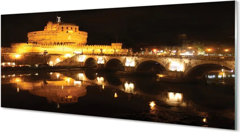 Szkło do Kuchni na Ścianę Nocne Mosty nad Tybrem