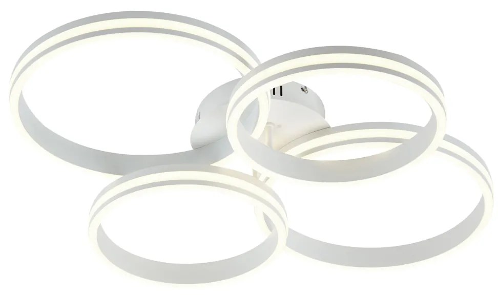 Lampa sufitowa biała z LED z 3-stopniową regulacją ściemniania 4-punktowa - Navara