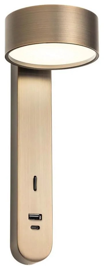 Redo 01-4642 - Kinkiet LED SADES LED/6W/230V CRI 90 USB brązowy