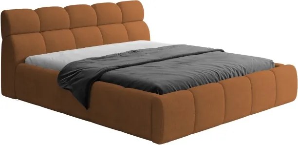 Łóżko GIULIA tapicerowane z pojemnikiem na pościel kolor Pomarańczowy WERSAL