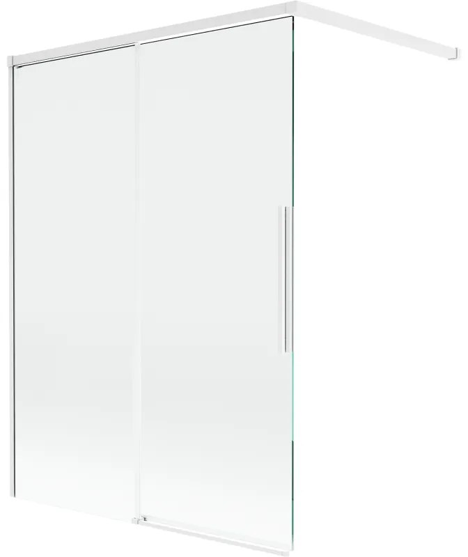 Mexen Rox parawan nawannowy 2-skrzydłowy rozsuwany 120 x 150 cm, transparent, biały - 8C9-120-003-20-00