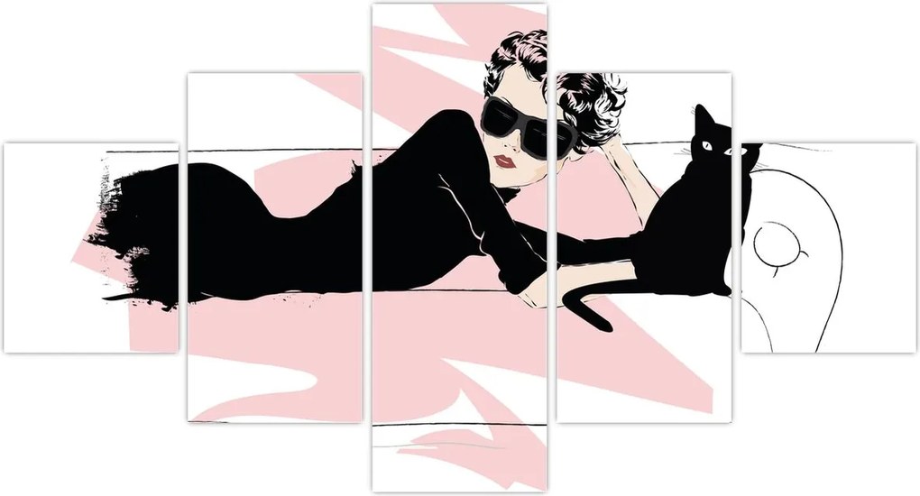 Obraz - Modna dama (125x70 cm)