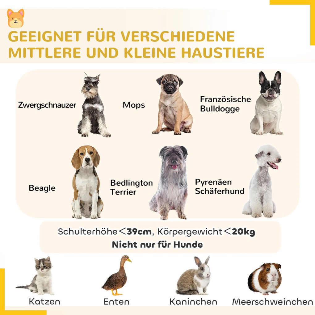 PawHut Wybieg dla Szczeniąt, Wysokość 76 cm/ok. 2,5 m², 8 Paneli, Płachta Podłogowa, Kombinowana Pokrywa Dachowa