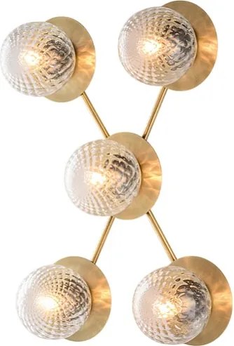 Lampa sufitowa Armonia z szczotkowanego brązu żelaznego 5 świateł dł. 62 x 42 BL285-PL5-BRZ