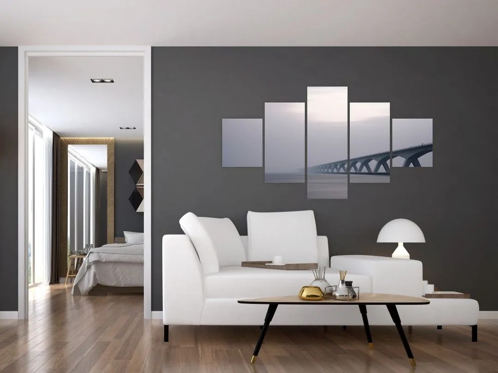 Obraz mostu we mgle (125x70 cm)