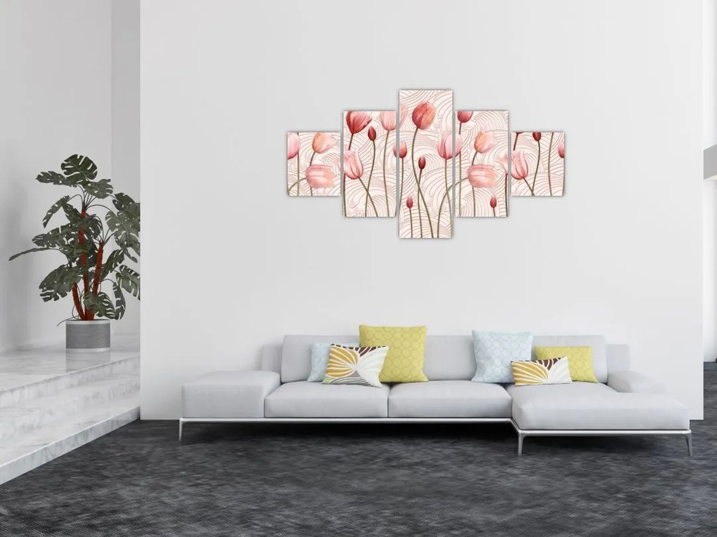 Obraz - Różowe tulipany (125x70 cm)