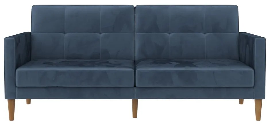 Niebieska aksamitna rozkładana sofa 207 cm Lilly – Støraa