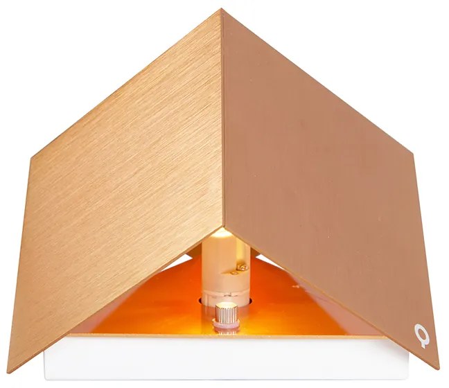 Nowoczesna lampa ścienna miedziana - CubeDesignerski Oswietlenie wewnetrzne
