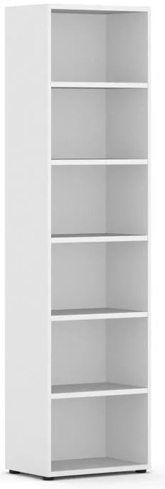 Biblioteka INTEGRO, 2300 x 600 x 400 mm, 5 półek, biały