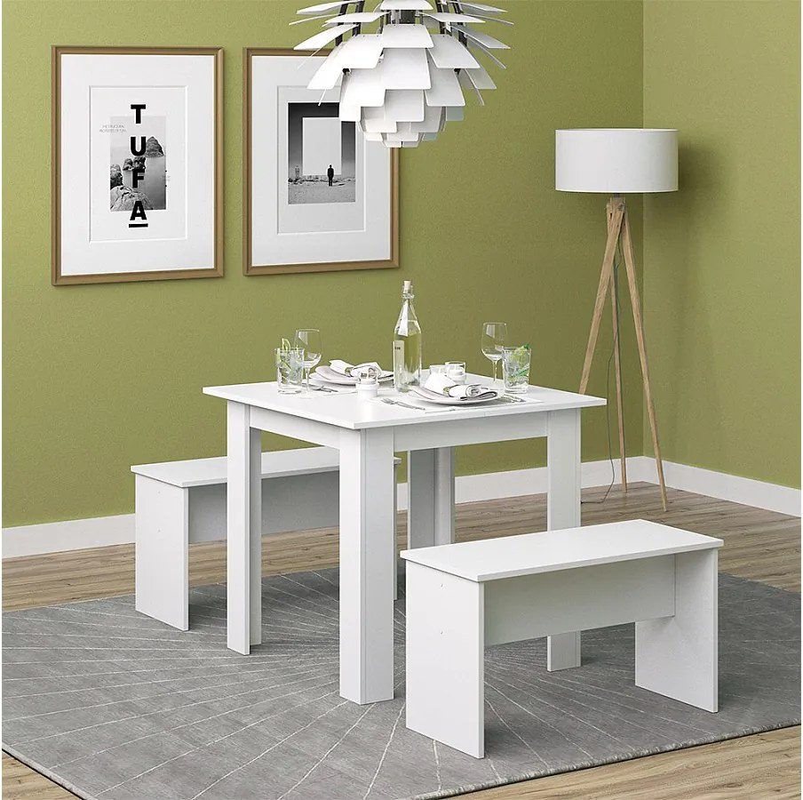 Stół jadalny biały 80x80x73 entio