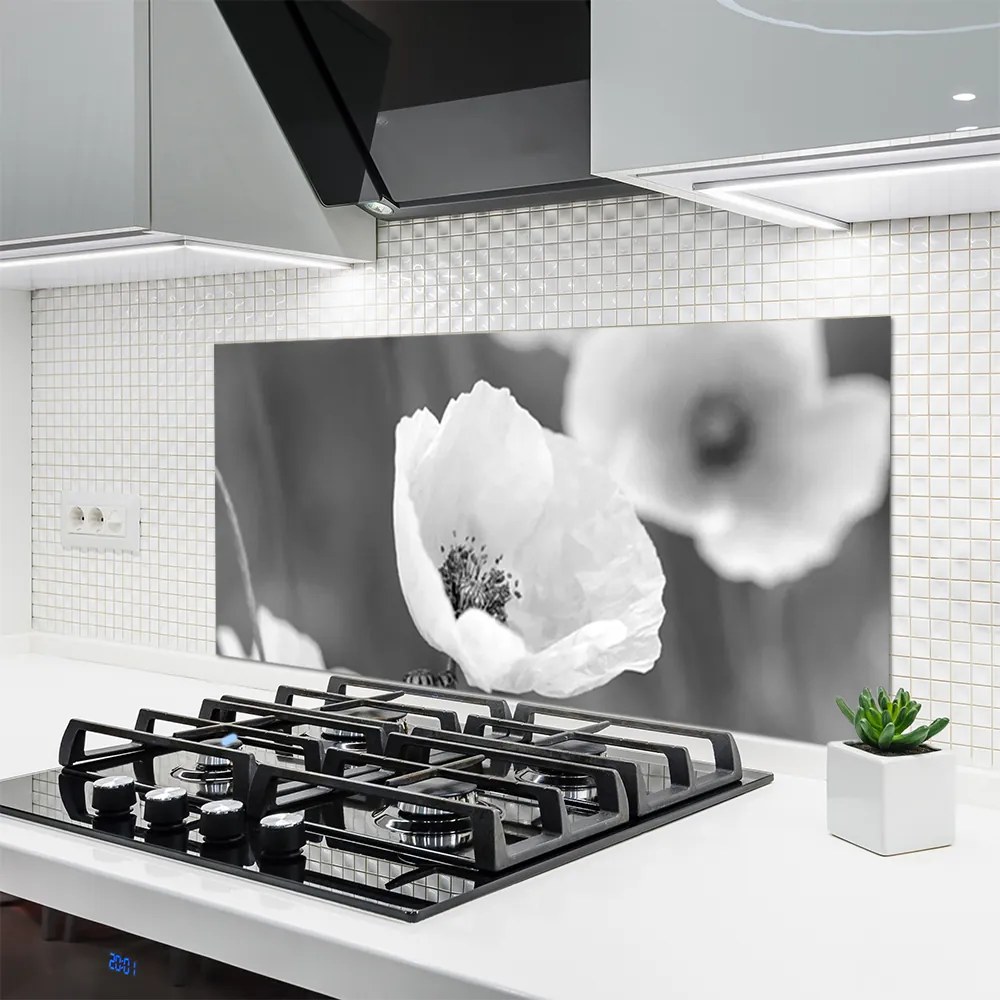 Panel Szklany do Kuchni Klasyczny Motyw Maków