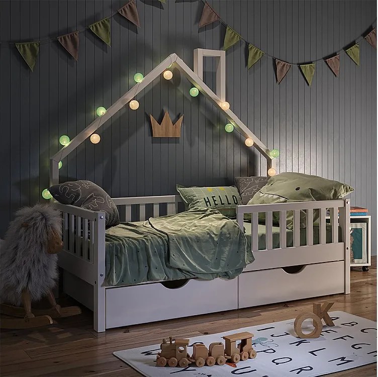 Łóżko domowe biały 168x83x155 noemi