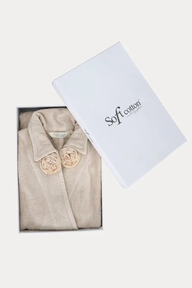 Damski bambusowy szlafrok ROSE L Beżowy