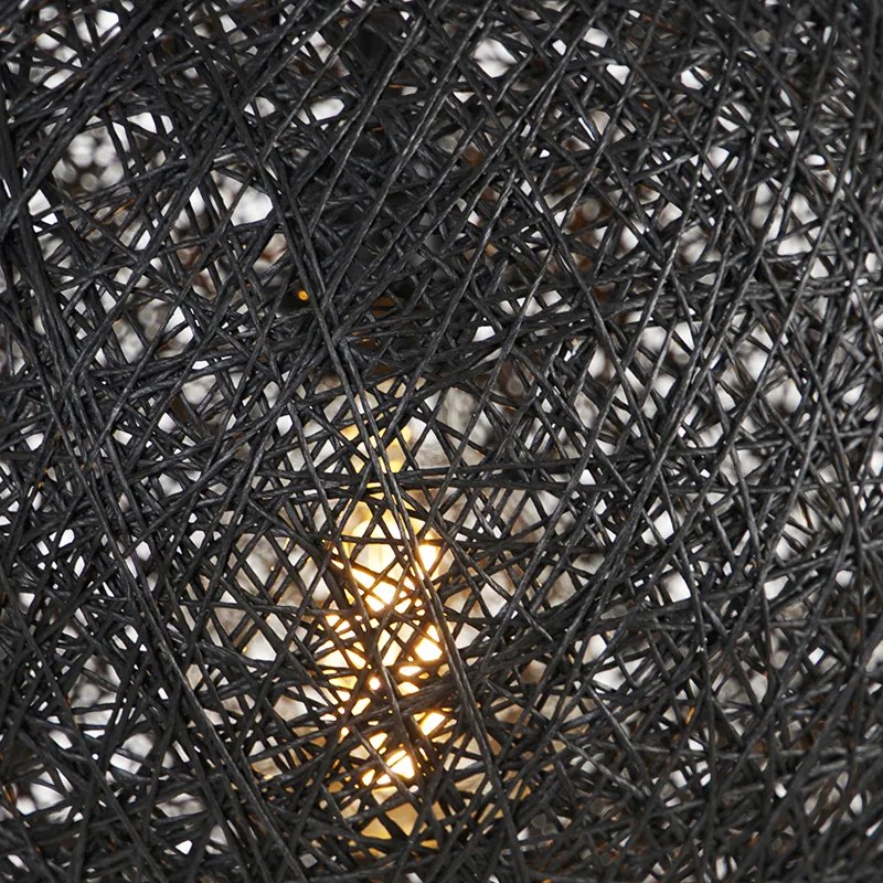 Lampa wisząca czarna 35 cm - Corda Nowoczesny Oswietlenie wewnetrzne