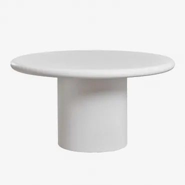 Okrągły Cementowy Stół Ogrodowy Namara Ø140 Cm & Biała - Sklum