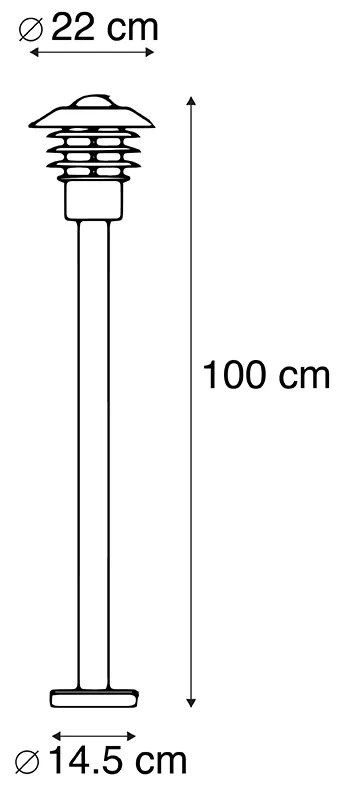 Nowoczesna lampa zewnętrzna czarna 100 cm IP44 - Prato