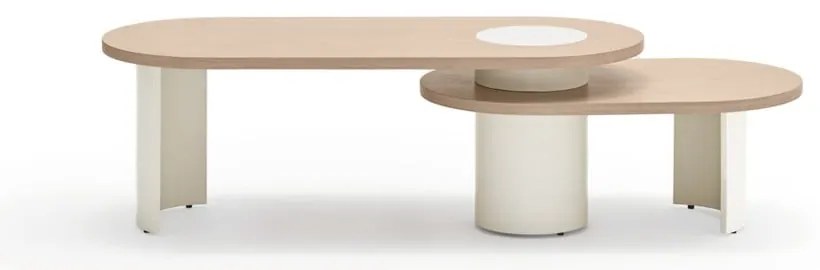 Biały stolik w dekorze jesionu 120x50 cm Nori – Teulat