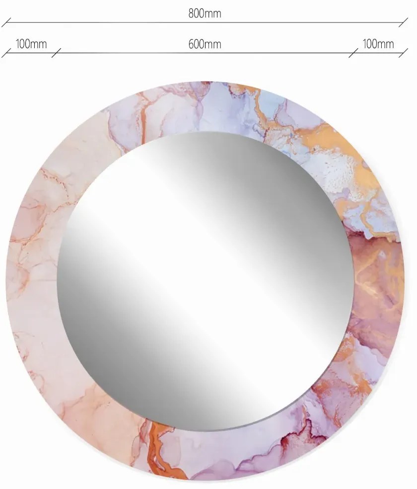 Lustro okrągłe MORENA PINK MARBLE 80cm różowe BALTICA DESIGN