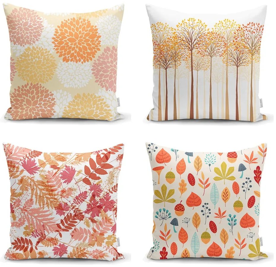 Zestaw 4 poszewek na poduszki Minimalist Cushion Covers Autumn Design, 45x45 cm